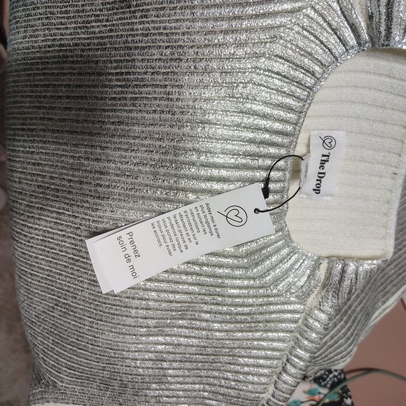 NWT The Drop Elegant Sleeveless Sweater Dress In Silver Size Large - Picture 5 of 7